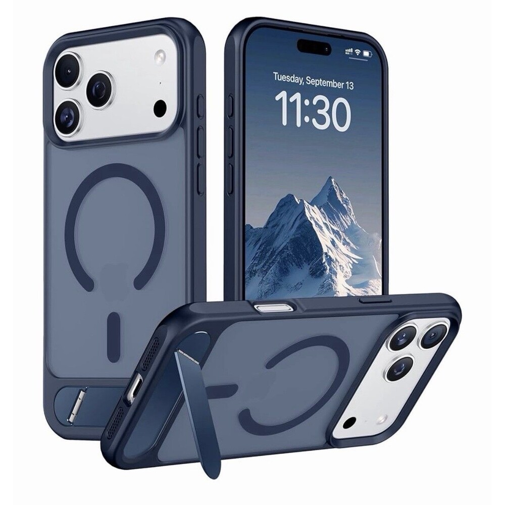 Temdan Designed for iPhone 17 Pro Case, [Built-in Invisible Kickstand] Color blu